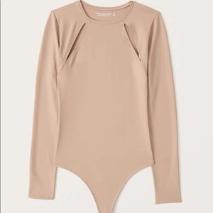 ABERCROMBIE & FITCH SEAMLESS FABRIC LONG SLEEVE CUT OUT BODYSUIT